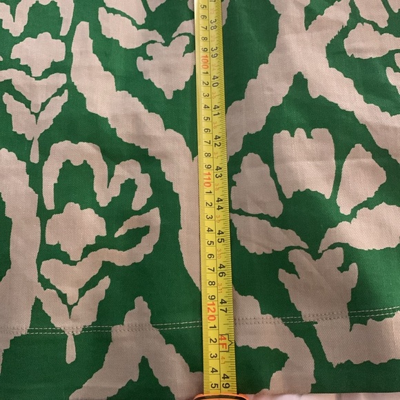 Green and Tan Linen Blend Belted Midi Dress - Picture 5 of 12